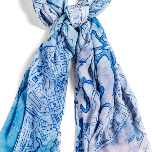 Boston Map jumbo oblong modal cashmere scarf by Seth B. Minkin